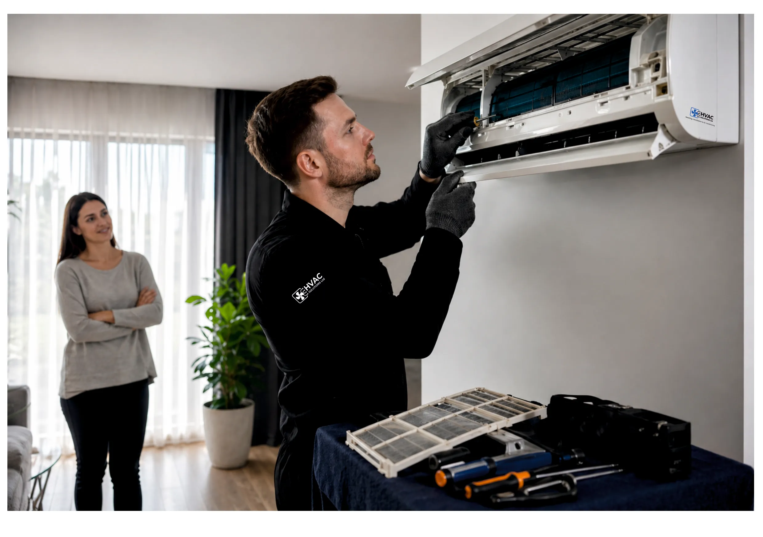 Air conditioning servicing and repair response